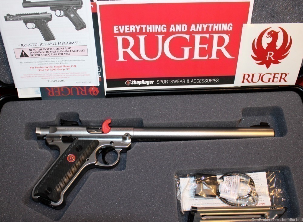 RUGER MARK IV TARGET 22LR 10" BBL S/S-img-0