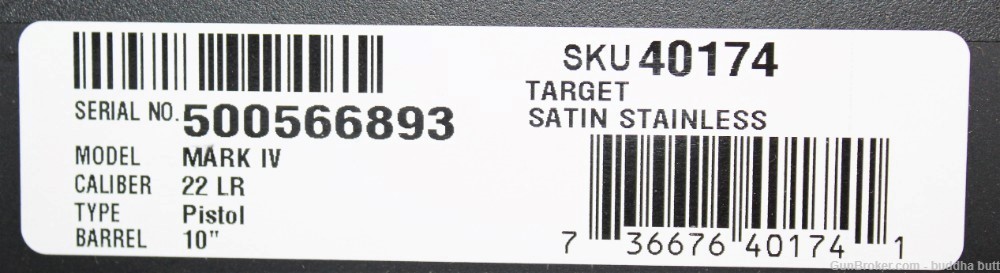 RUGER MARK IV TARGET 22LR 10" BBL S/S-img-9