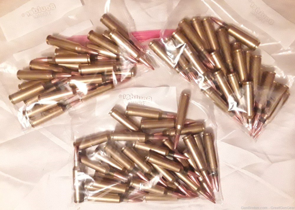 83 x Reload Ammo Rounds COMPONENTS ONLY Cal. .22-250 REM Hornady Match BTHP-img-0
