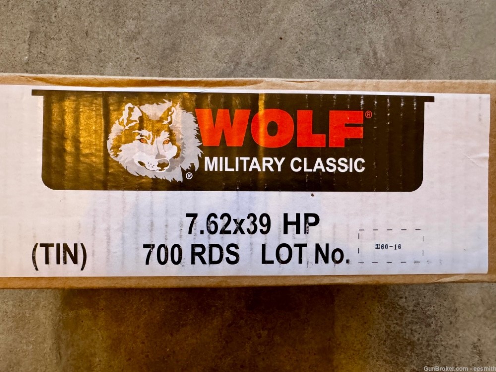 Wolf Military Classic 7.62x39 123gr HP 700 rd Tin-img-1