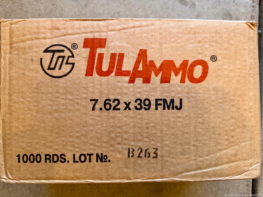 TulAmmo 7.62x39 122gr FMJ 1000rd case-img-1