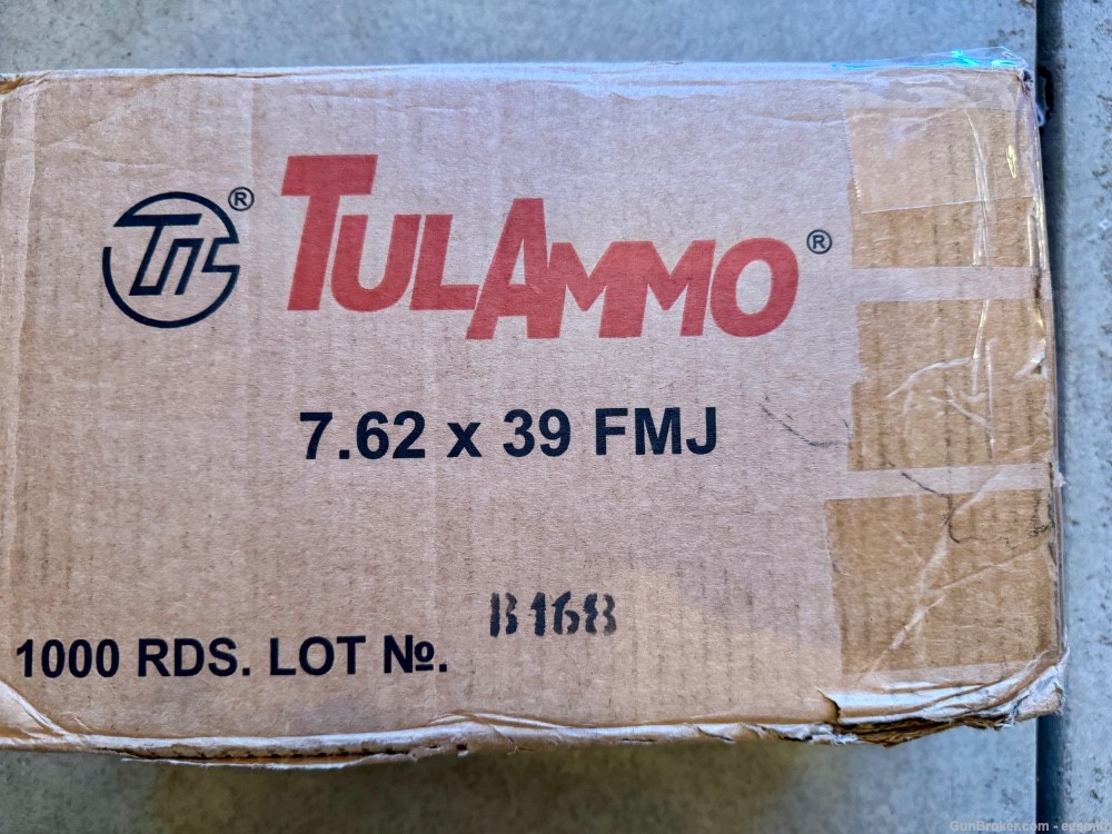 TulAmmo 7.62x39 122gr FMJ 1000rd case-img-1