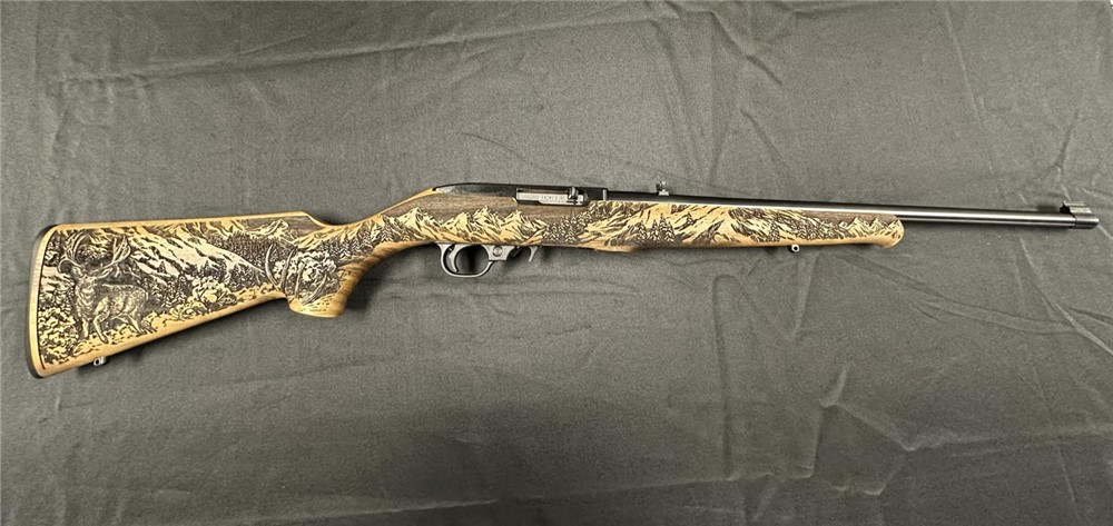 Ruger 10/22 Carbine 1103 22 LR 18.5" Satin Black, Custom Mule Deer Stock-img-0