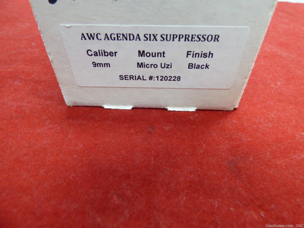 AWC Agenda Six Micro Uzi Silencer - 9mm Suppressor Black Direct Thread-img-5