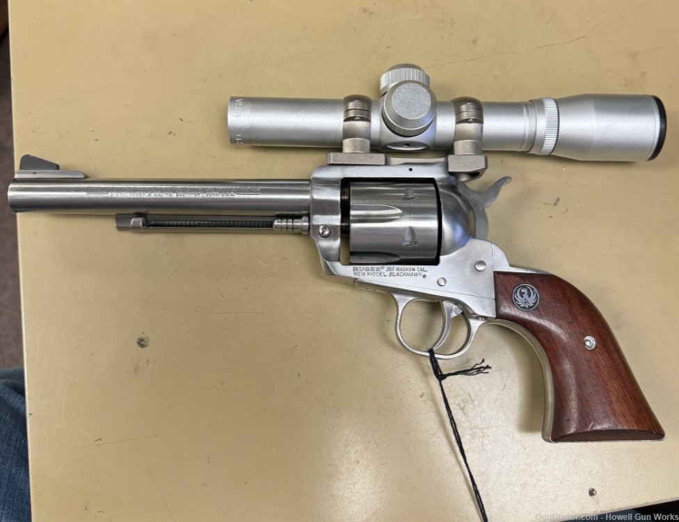 Ruger Blackhawk .357 magnum Stainless 6 5/8" barrel with Scope-img-0