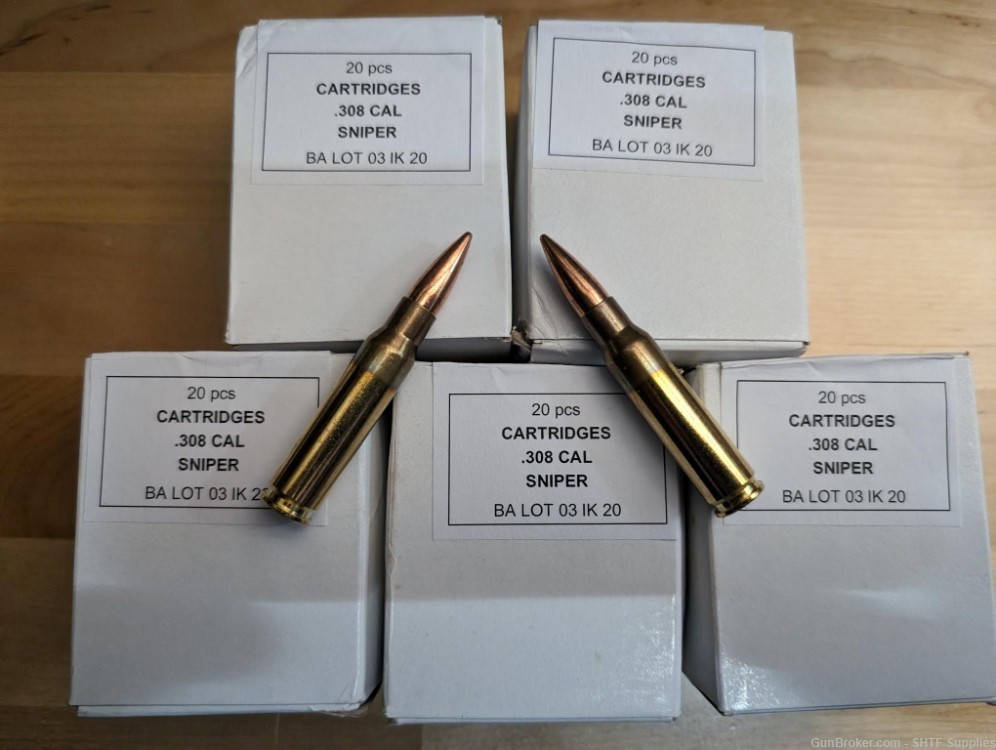 Igman 308 Win 168gr FMJ "Sniper" - 100 Rounds - 2020 headstamp-img-0