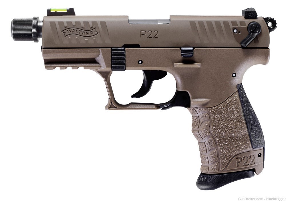 Walther 5120753 P22 Q Tactical 22LR 3.42" 10+1 TB Overall Flat Dark Earth-img-2
