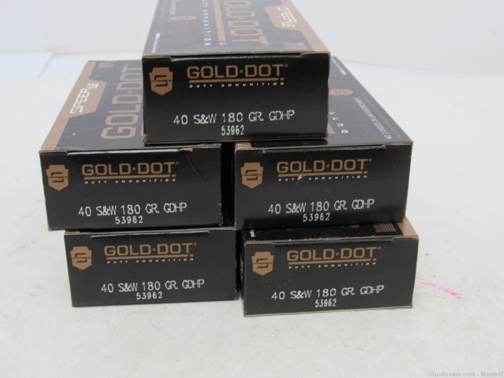 250 rds 5 Boxes Speer LE Gold Dot 180 gr Hollow Point 40 S&W No Reserve-img-0