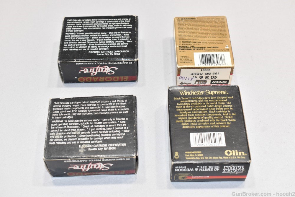 4 Boxes 57 Rds 40 S&W Self Defense Ammunition Black Talon Gold Dot PMC -img-1