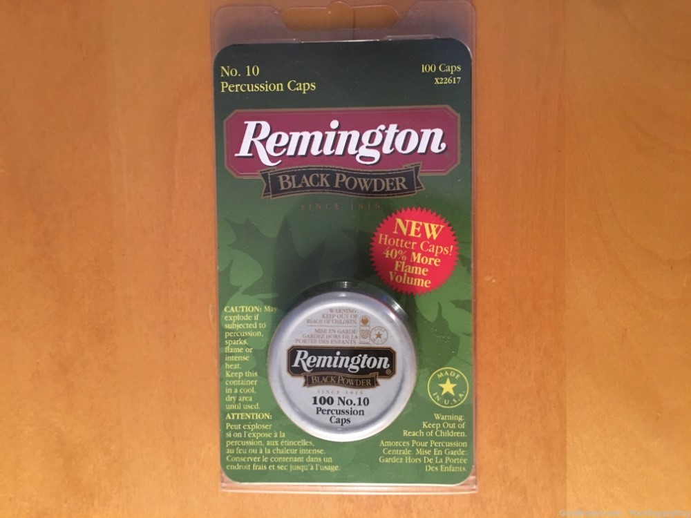 100 No. 10 Remington Percussion Caps Quantity 100 per tin-img-0