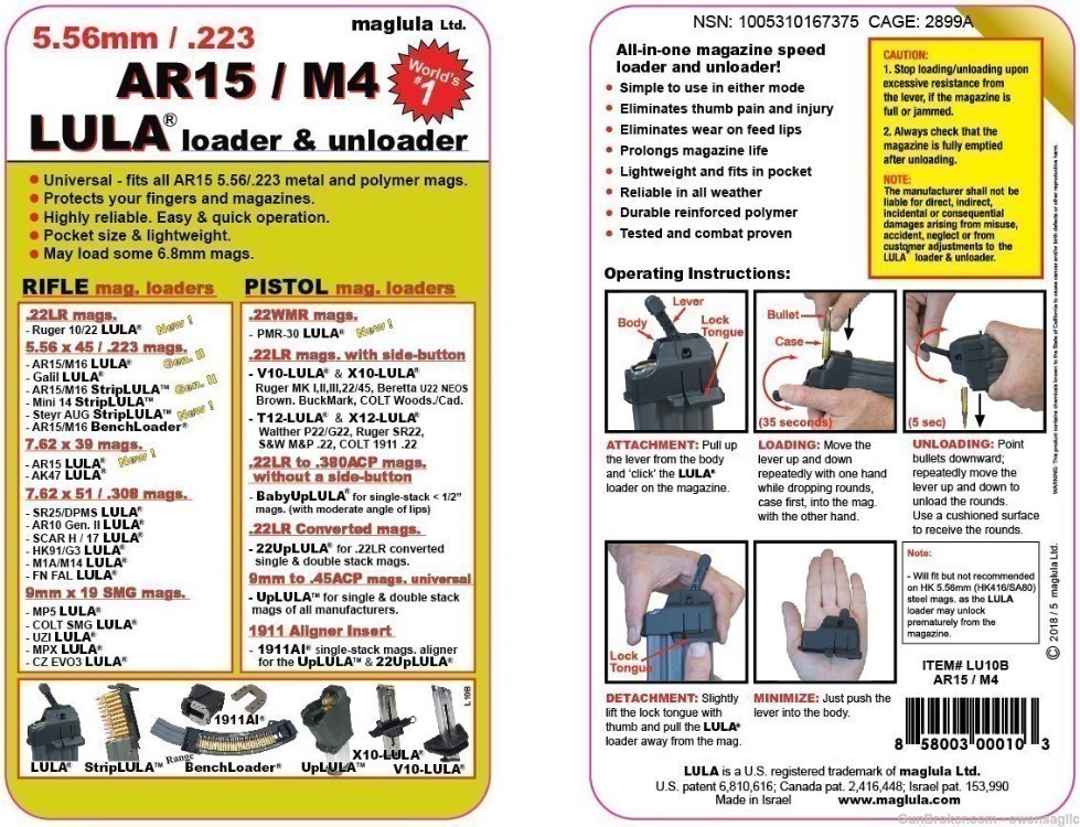 maglula Ltd. AR15/M4 LULA speed loader & unloader 5.56mm/.223-img-5