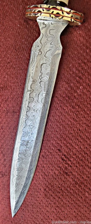 Damascus ROMAN DAGGER Bone handle-img-4