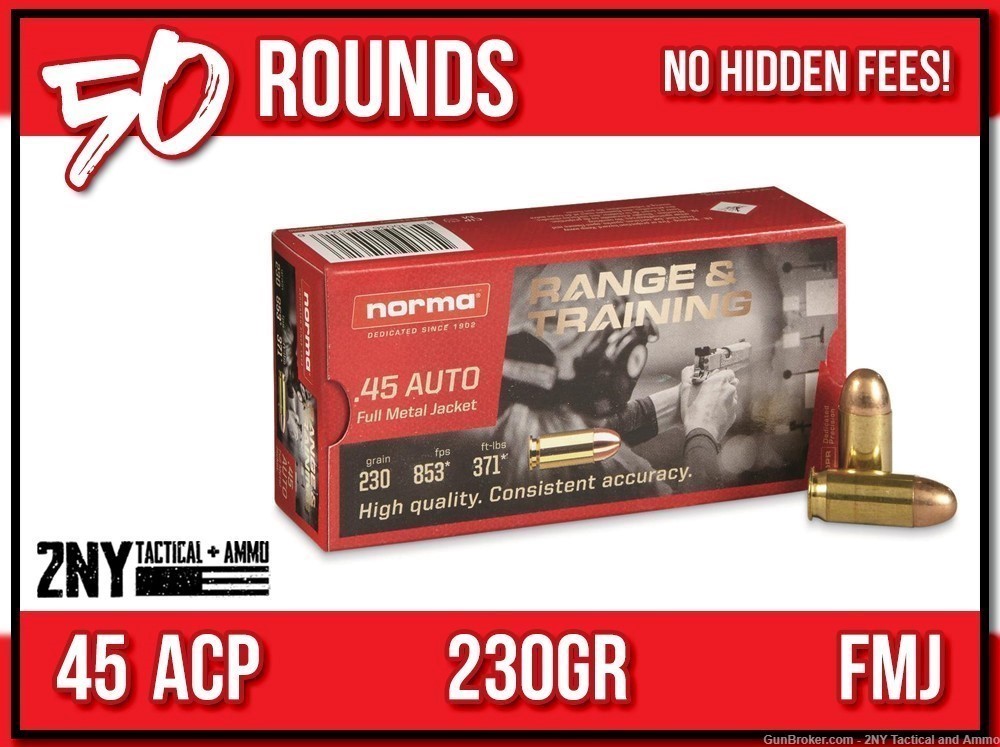 45 ACP 45 FMJ ACP Ammo-img-0