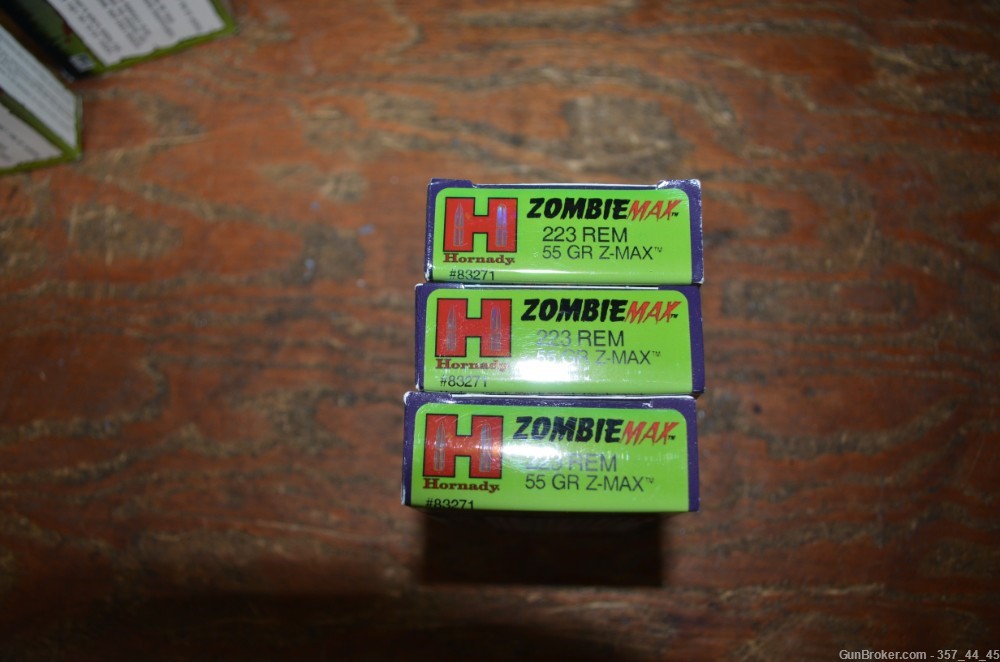 3 Boxes Hornady Zombie Max Ammunition ZombieMax 223 Remington 55 Grain REM -img-0