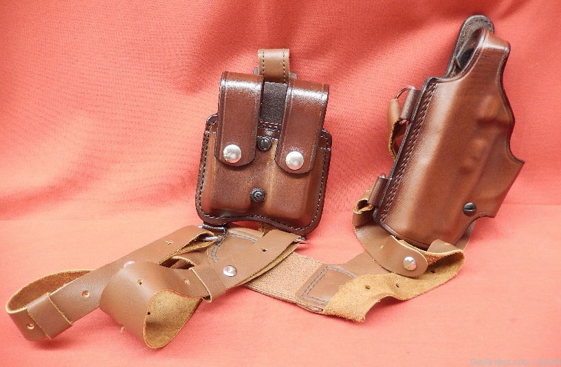 Don Hume Sig P239 LH Shoulder Rig w/Double Pouch Brown Style H770-A #30 -img-0