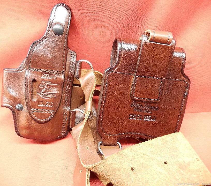 Don Hume Sig P239 LH Shoulder Rig w/Double Pouch Brown Style H770-A #30 -img-1