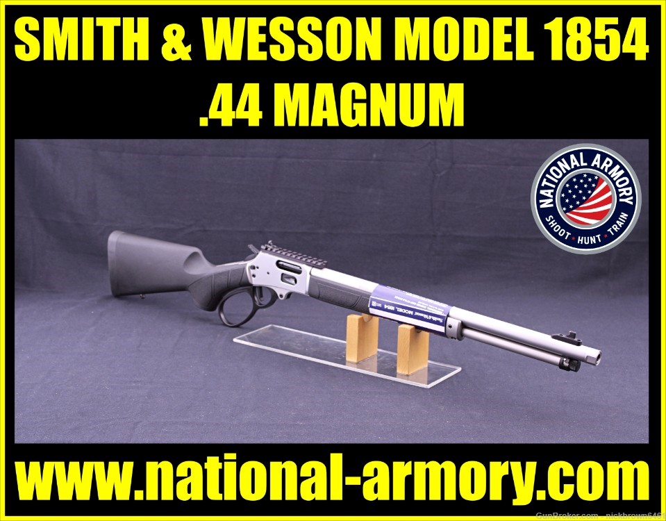 SMITH & WESSON 1854 .44 MAGNUM 19" THREADED STAINLESS 13812-img-0