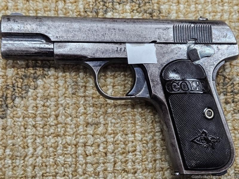 1913 Colt Model 1908 Pocket Hammerless Pistol NYPD Mark .380 ACP Semi-Auto-img-2