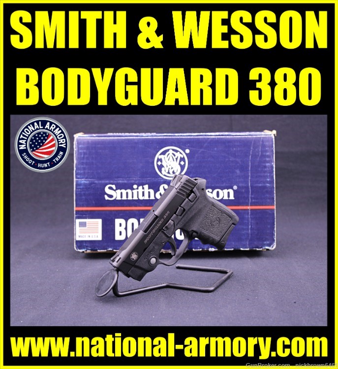 SMITH & WESSON BODYGUARD 380 BG380 CRIMSON TRACE LASER FACTORY BOX .380ACP-img-0