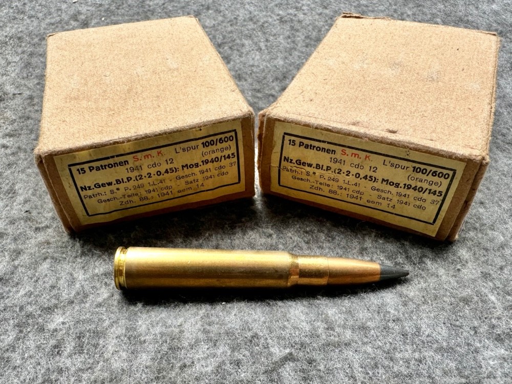 30 Rounds-WW2 German 8mm Mauser Tracer AP Ammo-Scarce-img-0