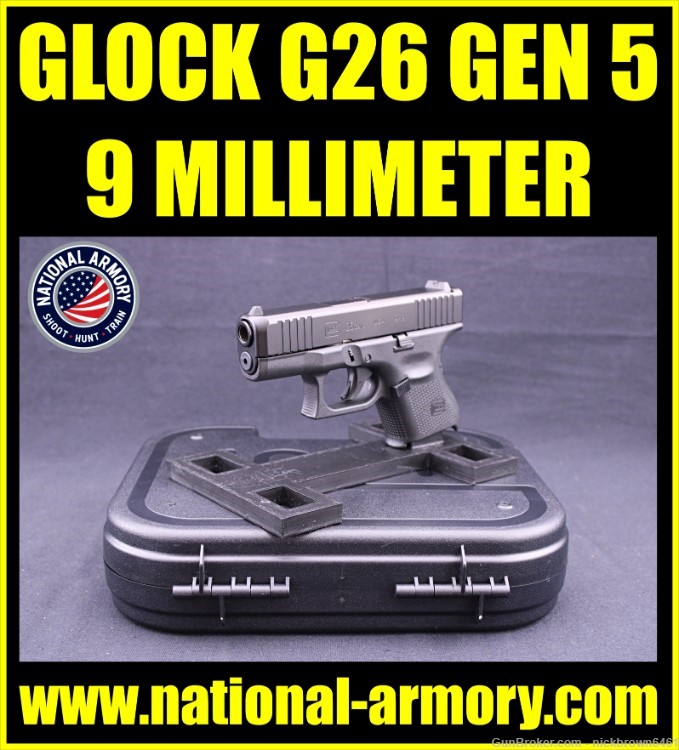 GLOCK G26 GEN 5 9MM 3.43” BBL 10+1 CAP FACTORY CASE BLACK UA265S201-img-0