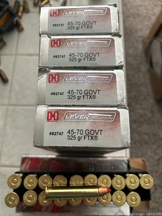 100 rounds Hornady 45-70 LEVERevolution Ammo 325 Grain. Penny auction-img-0