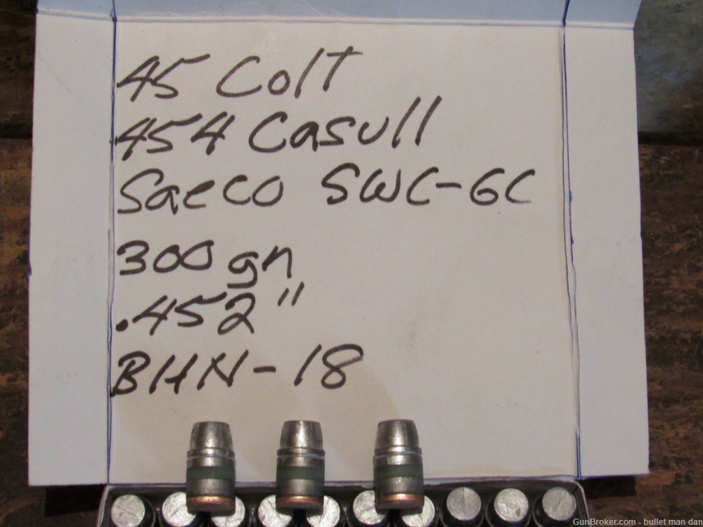 45 Colt 454 Casull Saeco SWC-GC 300gn .452"  BHN 18-img-0