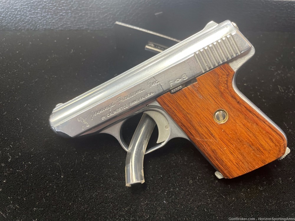 Jennings J-22 .22 LR Pocket Pistol Nickel Plated Wood Grips-img-1