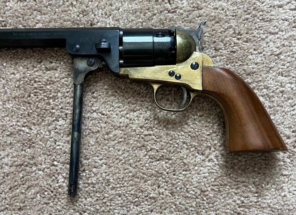 Pietta1851 1860 Navy Blued .44 Cal.12"Black Powder Octagonal Pistol Italia-img-8