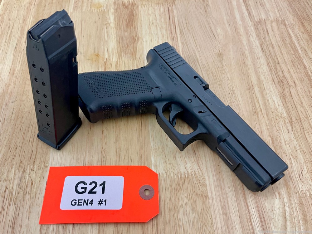 Glock 21 Gen4 45 ACP/Auto Used, x1 13rd Mag, Factory Box, PD Trade-in PENNY-img-0