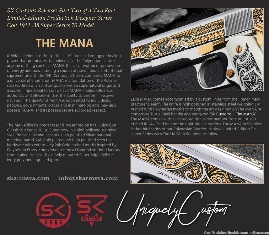 Colt 1911 Classic Limited Edition MANA 1 of 200 Made .38 Super by SK Arm-img-4