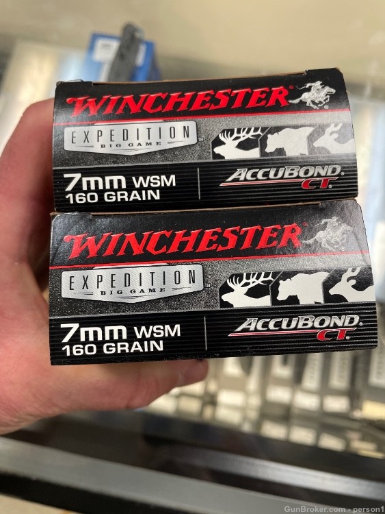 Rare 2 BOXES 40 ROUNDS 7mm WSM Winchester accubond  7mm win short mag -img-0