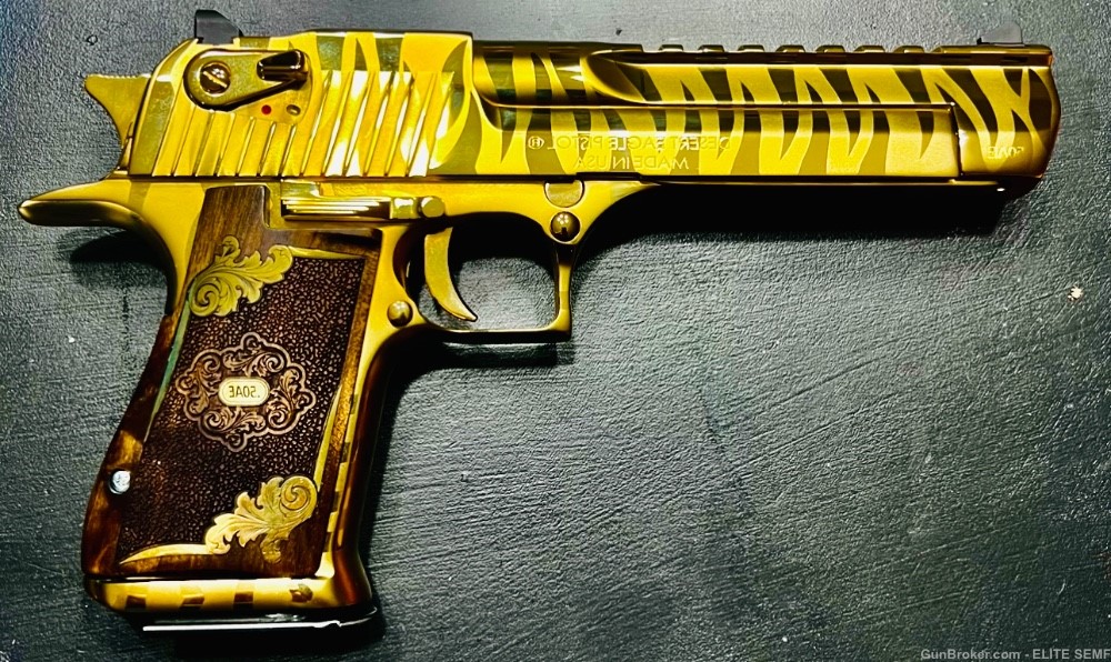 Desert Eagle 50ae Titanium Gold with Tiger Stripes-img-0