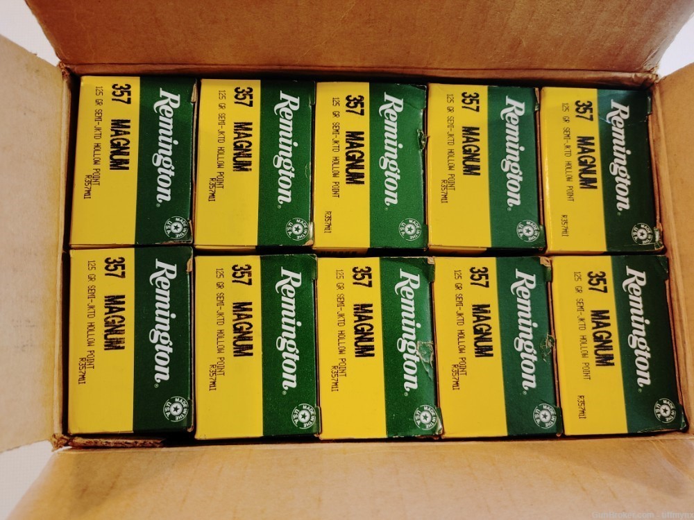 Remington 357mag 125GR JHP ammo, 10 boxes, 500 rounds.-img-0