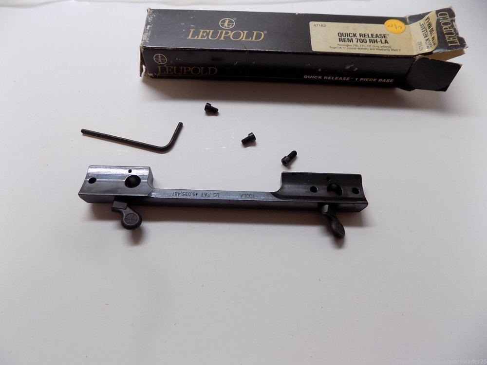 Leupold Base Quick Release Scope Mount Remington 700 LA RH-LA Ruger M77 NOS-img-5