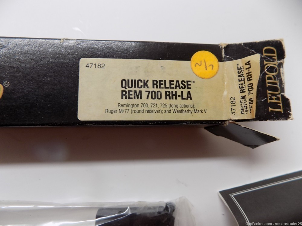 Leupold Base Quick Release Scope Mount Remington 700 LA RH-LA Ruger M77 NOS-img-1