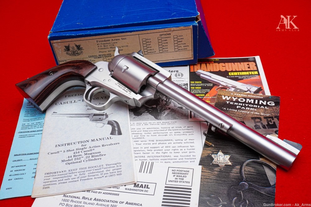 RARE Freedom Arms 454 Casual Revolver Stainless 7.5" In Box Collector!-img-4