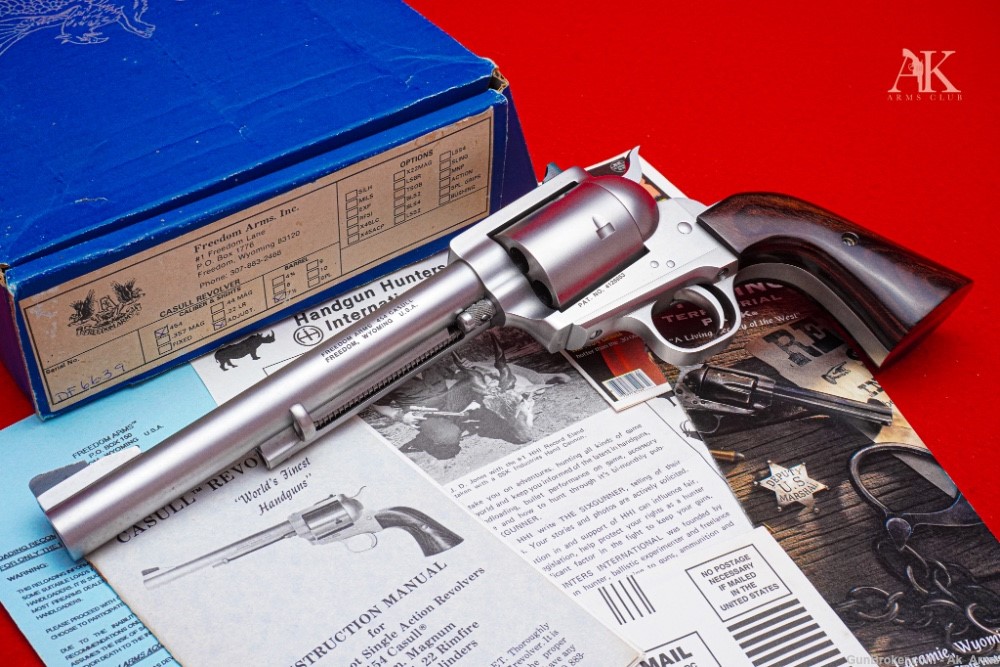 RARE Freedom Arms 454 Casual Revolver Stainless 7.5" In Box Collector!-img-0