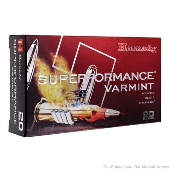 Hornady 83366 Superformance Varmint Rifle Ammo 22-250 REM, V-MAX, 50 Grains-img-0