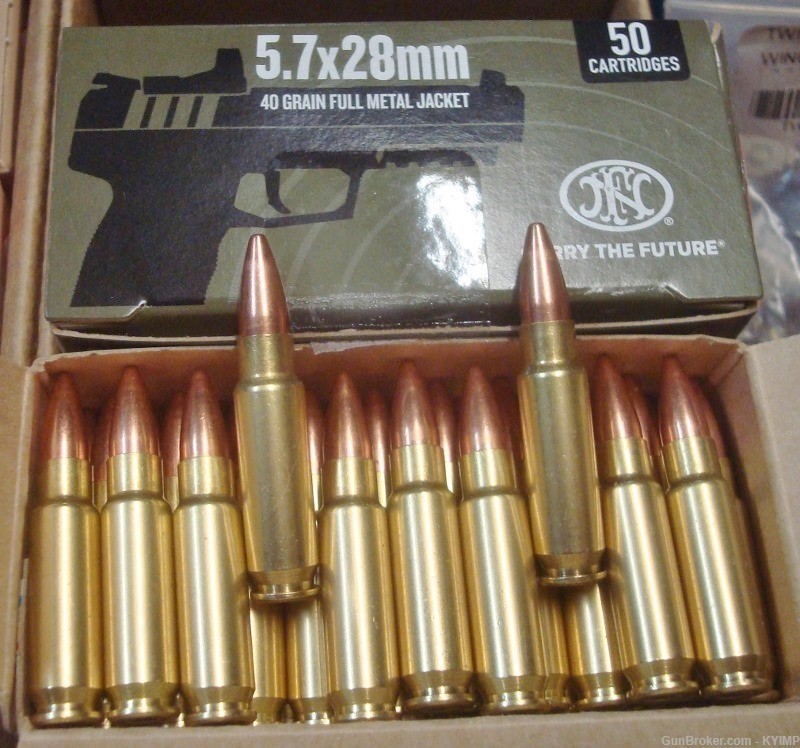 100 FN 5.7x28 FMJ 40 grain SS201 New Ammo 5.7 FN PS90 NEW Ammuniton-img-1