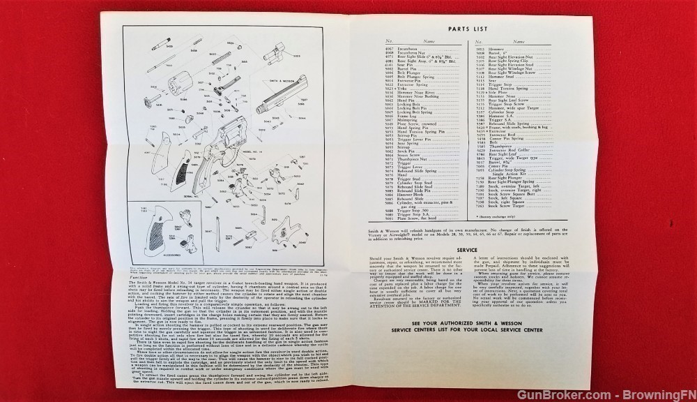 Original S&W Model 14 Owners Instruction Manual 1974-img-1