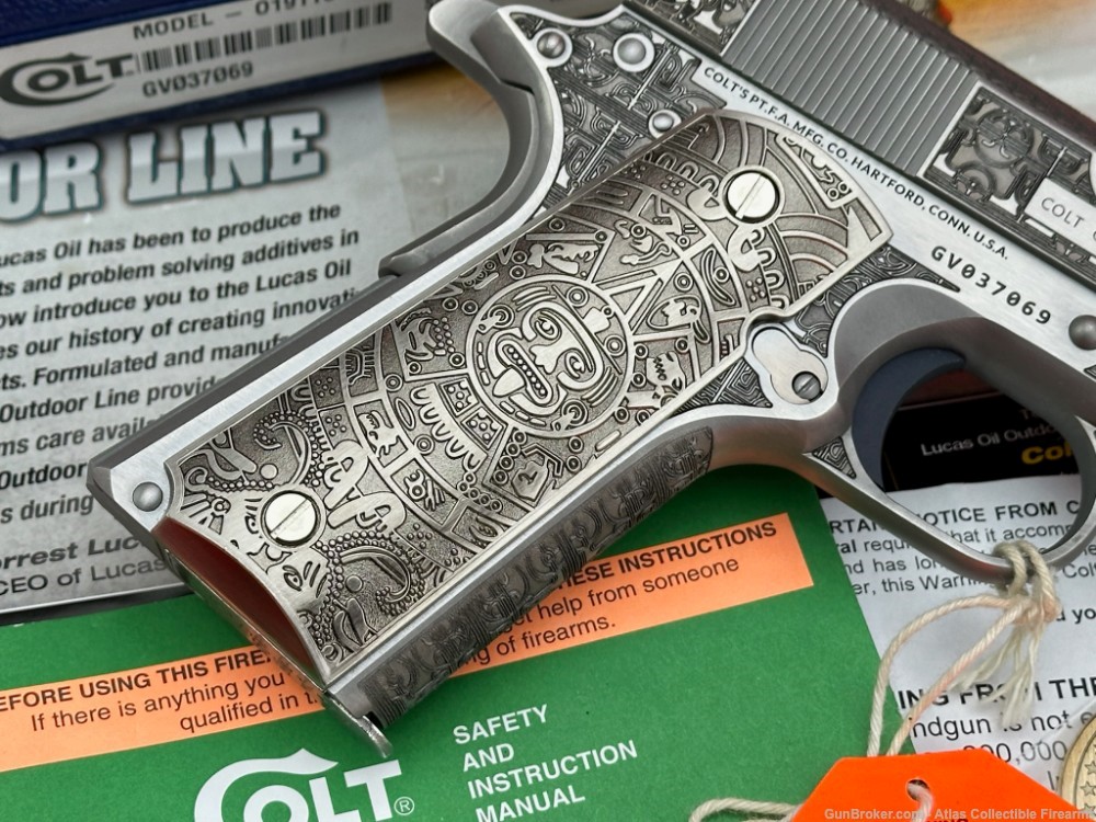 *FULLY ENGRAVED* Colt Government Model 1911 45 ACP *AZTEC WARRIOR* Unfired!-img-10
