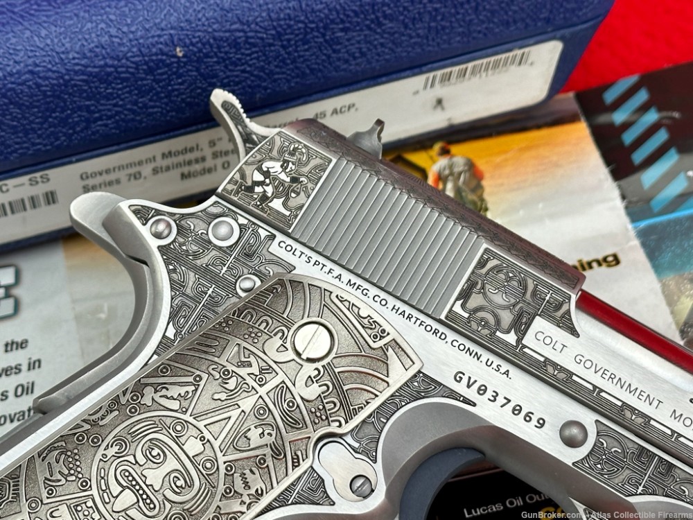 *FULLY ENGRAVED* Colt Government Model 1911 45 ACP *AZTEC WARRIOR* Unfired!-img-9