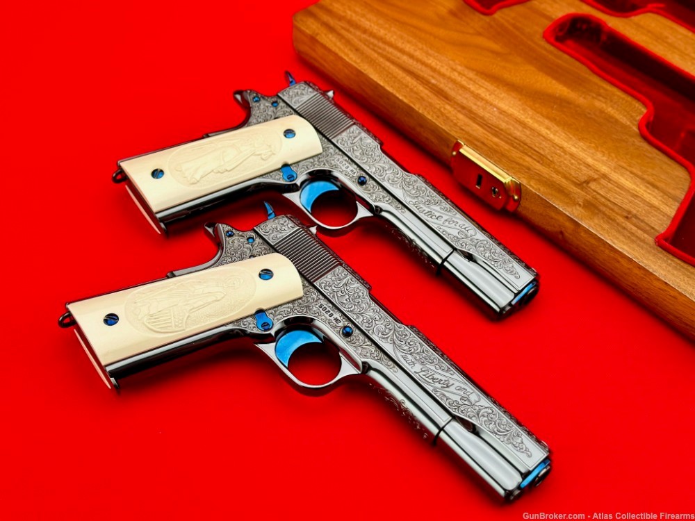 THE FINEST!  1967 Matched Colt 1911 Set |*MARK SWANSON MASTER ENGRAVED*|-img-3