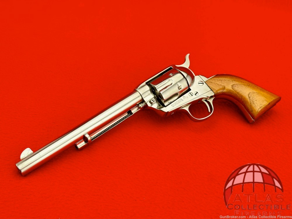 RARE 1ST GEN 1916 Colt SAA 7 1/2" Nickel |*EARLY .22LR RIMFIRE CONVERSION*|-img-0
