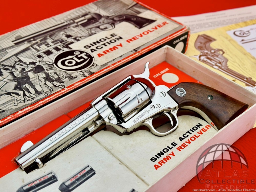 *2ND GEN* 1967 Colt SAA 4 3/4" 45 LC *RARE FACTORY NICKEL* 1 OF 636 Made!-img-0