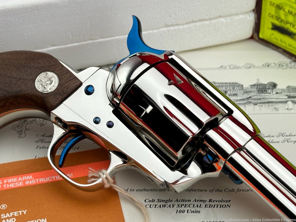 Colt SAA 4 3/4" Nickel/Fire Blue 45LC *FACTORY CUTAWAY MODEL* 1 of 100 NIB!-img-10