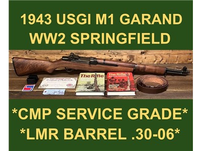 M1 GARAND CMP 1943 SPRINGFIELD ARMORY EXC. LMR BARREL WW2 BEAUTIFUL GARAND