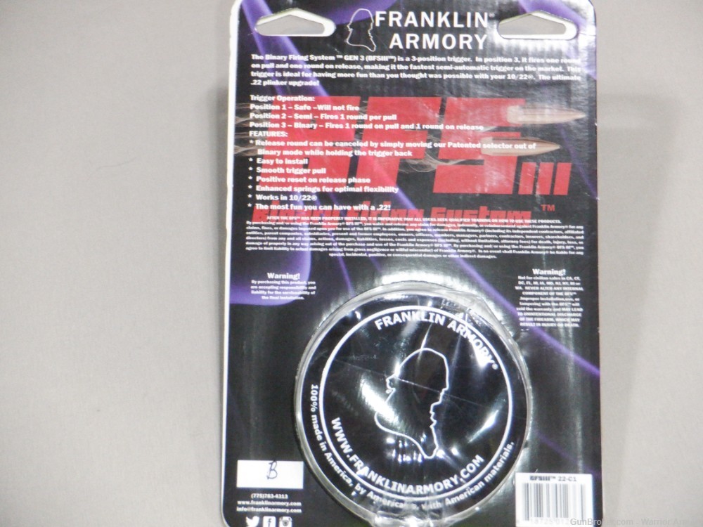 Franklin BFSIII 10/22 Binary Trigger -img-1