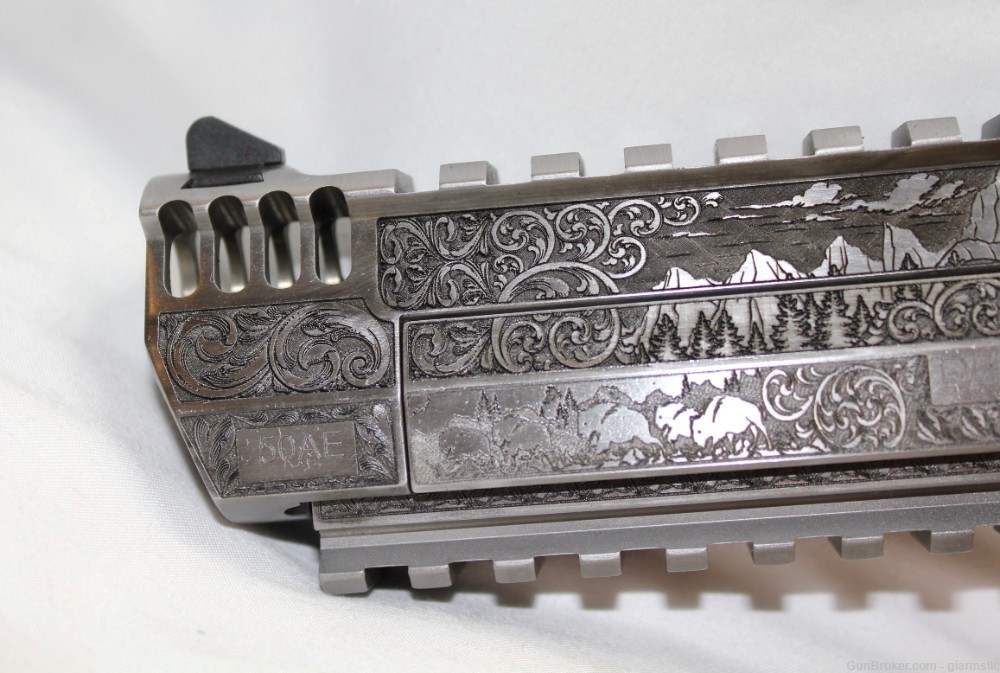 Rare Custom Engraved Desert Eagle DE50SRMB Mark XIX .50AE Wild West EDITION-img-1